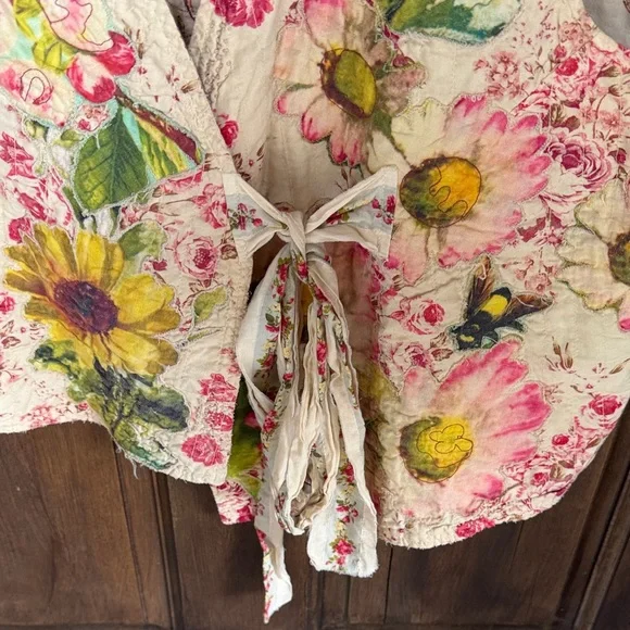 Magnolia Pearl Floral Vest - Cream with Yellow and Pink - Picture 6 of 6